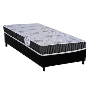 Conjunto Box Solteiro: Colchão Espuma Orthoflex D20 ComfortPedic + Base CRC Suede Black(78x188)