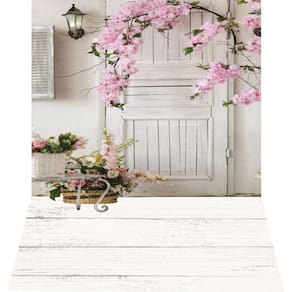 Fundo Fotográfico Em Tecido Newborn Portal Flores 1,50X2,50
