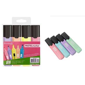 Marca Texto Bismark Tons pastel Blister 4 cores