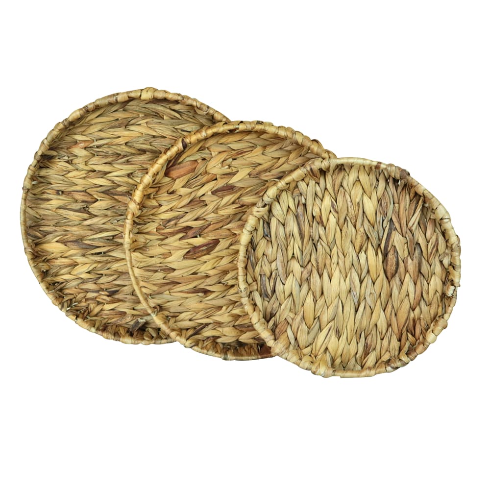 Kit Com 3 Bandejas Redondas Algas Marinhas Seagrass