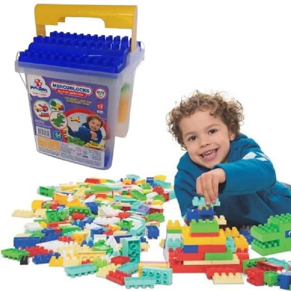 MERCOBLOCKS 110 PEÇAS AZUL - Mercotoys