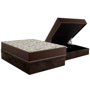 Conjunto Box Casal: Colchão Espuma Ortobom D33 Physical Hiper Resistente 20 + Base CRC Suede Brown(138x188)