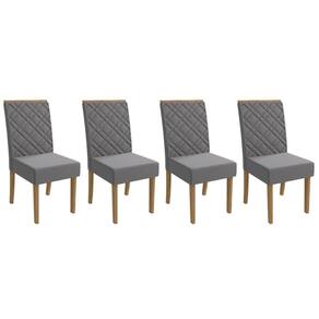 Cadeira Sala de Jantar 2CAD149FR Kit 4 Un Freijo/Veludo Titanio A050 - Kappesberg
