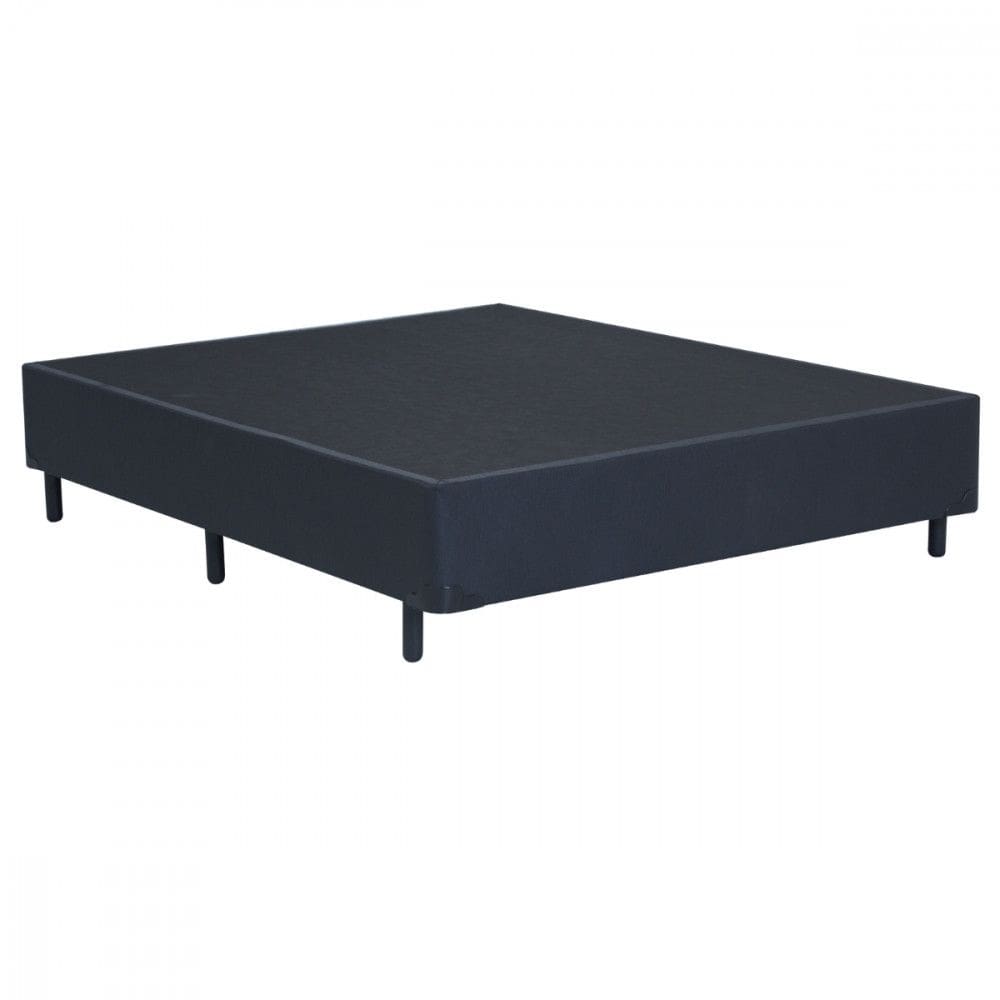 Base para Cama Box Viúva 128x188x25 Corino Linho Preto Dancar