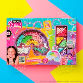 Kit de Miçangas Infantil Porta-joias Arco-íris Faça Você Mesmo Bijuterias Pulseiras Colares Acessórios Makebrinq