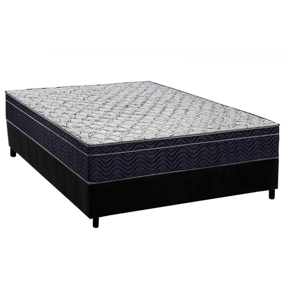 Conjunto Box Casal: Colchão Anatômico Ortobom D45 / Airtech 150 + Base CRC Suede Black(138x188)
