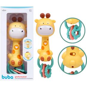 Girafa Musical com Luz Som e Mordedor Macio Brinquedo Presente Infantil Bebê +6m - Buba Baby
