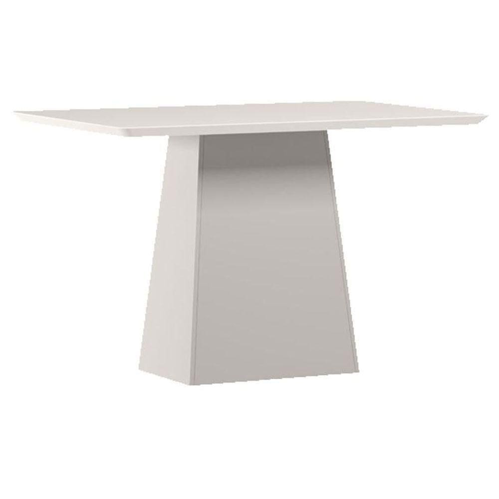 Mesa De Jantar 120 Cm Barbara Com Vidro Off White - New Ceval