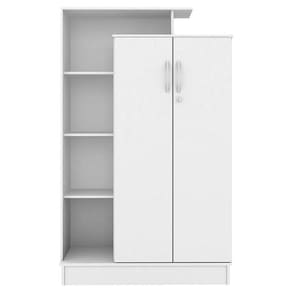 Armário Multiuso 2 Portas Com Chave Elite Branco Brilho - Demóbile
