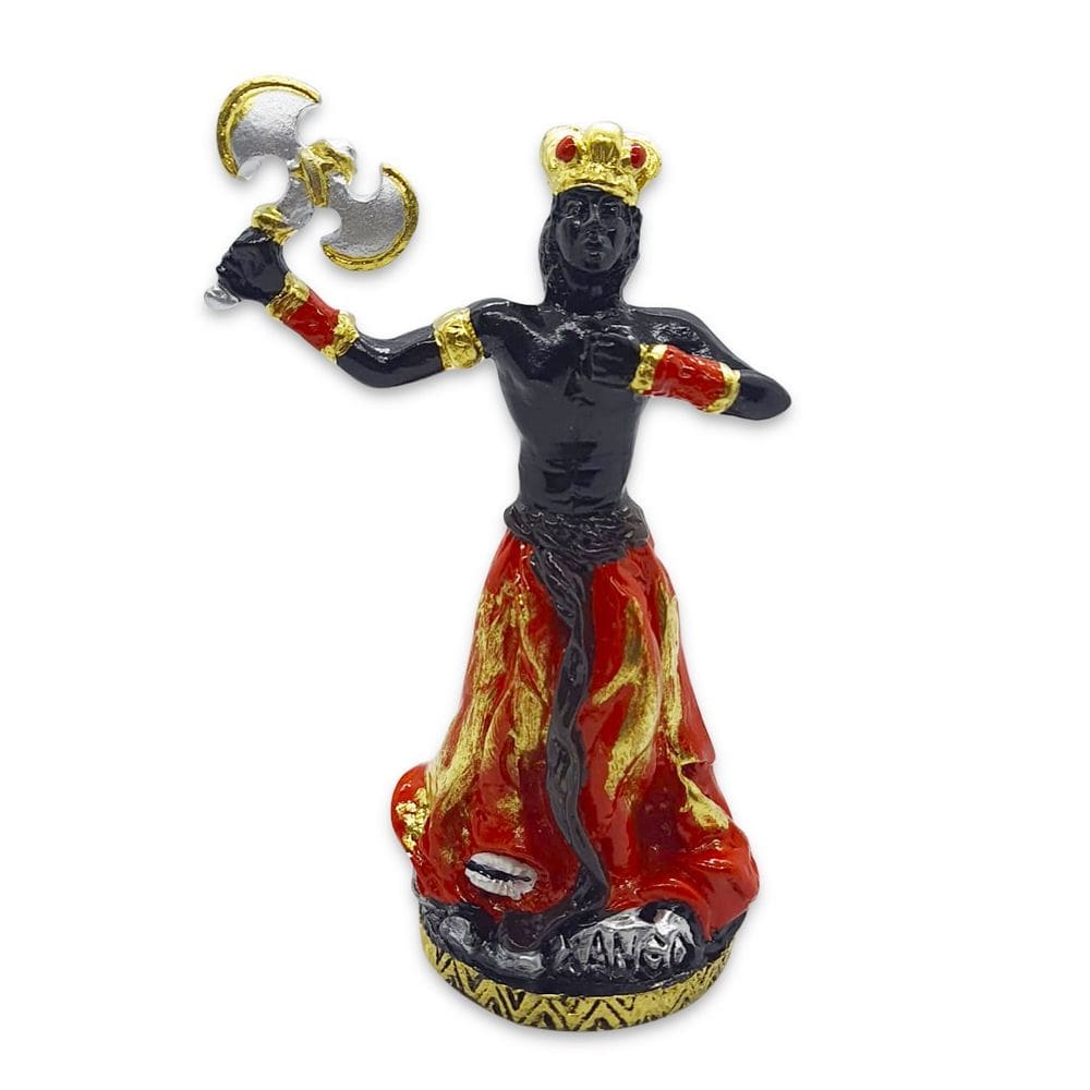 Imagem Xango Jurtiça de Resina Umbanda Candomblé 15 cm