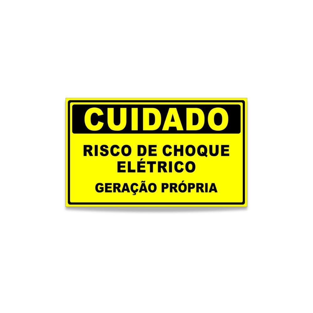 Placa de Cuidado Risco de Choque Elétrico Geração Própria