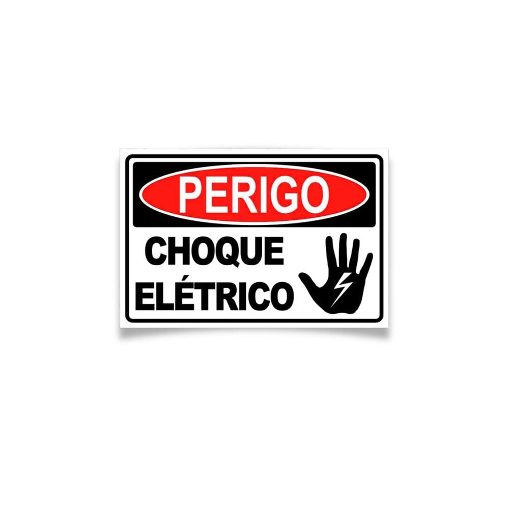 Placa de Sinalização de Perigo Choque Elétrico