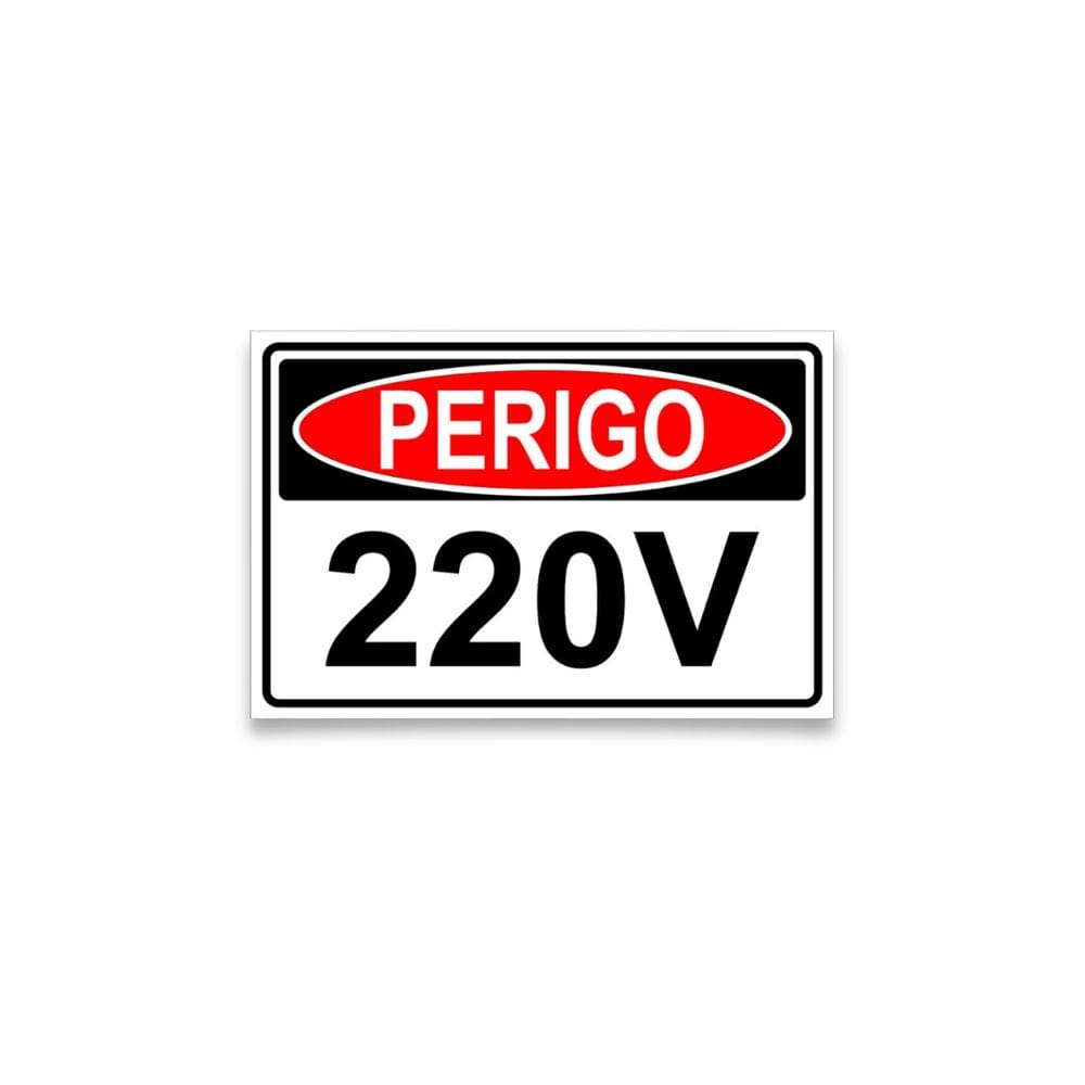 Placa de Sinalização de Perigo Elétrico 220V