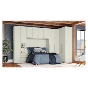 Quarto Modulado Casal Ambiente Composição 3 New Predileto 6 Peças Areia - Henn