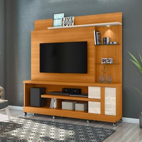 Estante home para TV até 55 Polegadas com Rodizio LED Alan Madetec