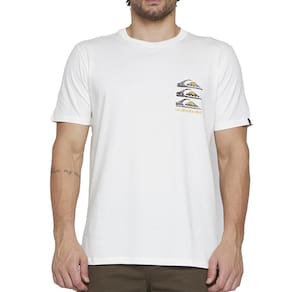 Camiseta Quiksilver Vertical Logos SM25 Masculina Show White