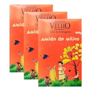 Kit 3X: Amido De Milho Não Transgênico Mano Velho 200G