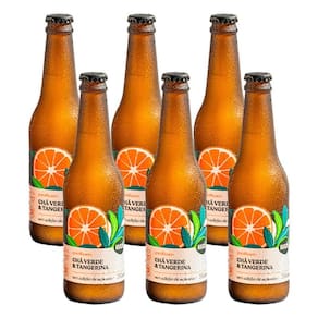 Kit 6X: Chá Verde Com Tangerina Gaseificado Brazô 350Ml
