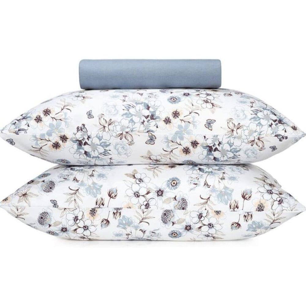 Jogo de Cama King 3 peças Altenburg Malha Fio Penteado 100% Algodão Sweet Bloom