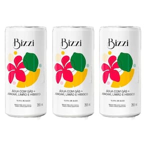 Kit 3X: Água Gaseificada Abacaxi, Limão E Hibisco Sem Açúcar