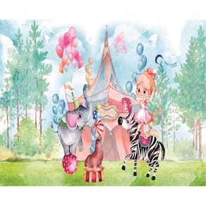 Fundo Fotográfico Em Tecido Circo Rosa 2,80X1,50.