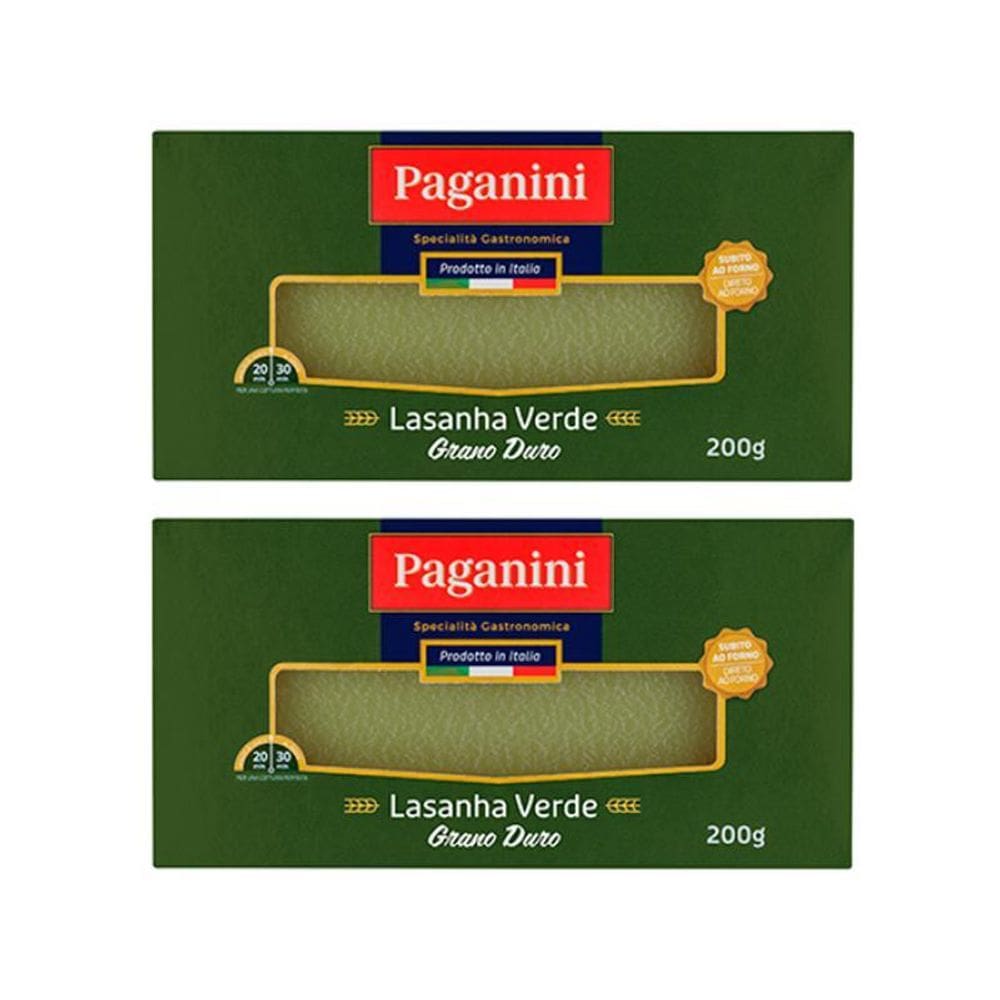Kit 2X: Massa Para Lasanha Verde Paganini 200G