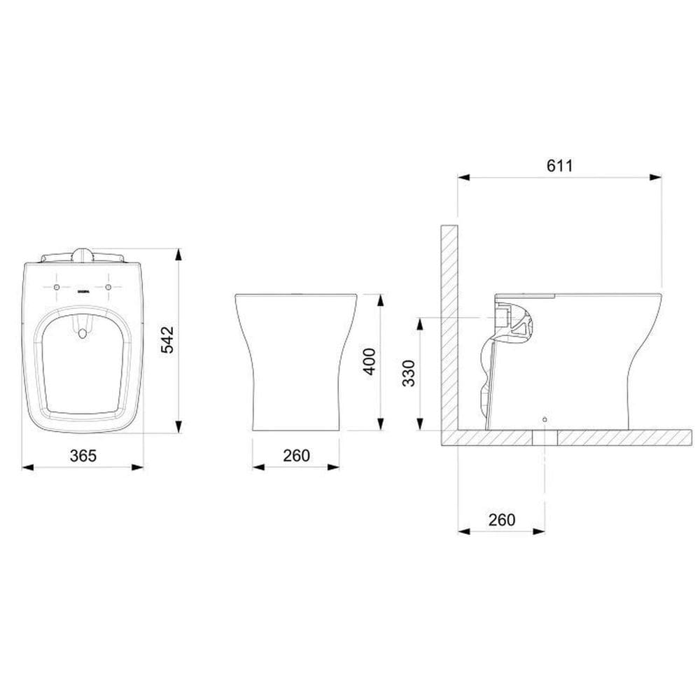 Kit 3 Vasos Sanitário Convencional com Assento Queda Amortecida Boss Incepa Branco Brilhante