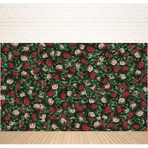 Fundo Fotográfico Em Tecido Flores/Rosas Vermelhas 2,20X1,50