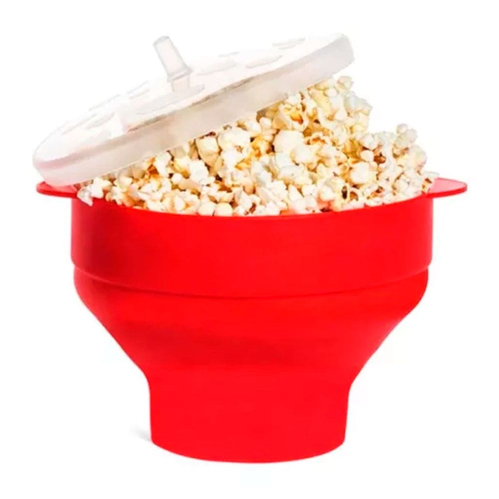 Pipoqueira Para Microondas de Silicone BPA Free Com Tampa Retrátil
