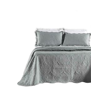 Kit Cobre Leito Colcha Adventure Solteiro Dupla Face - Cinza