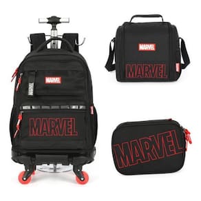 Kit Mochila Rodinhas 360 Estojo Lancheira Marvel Avengers