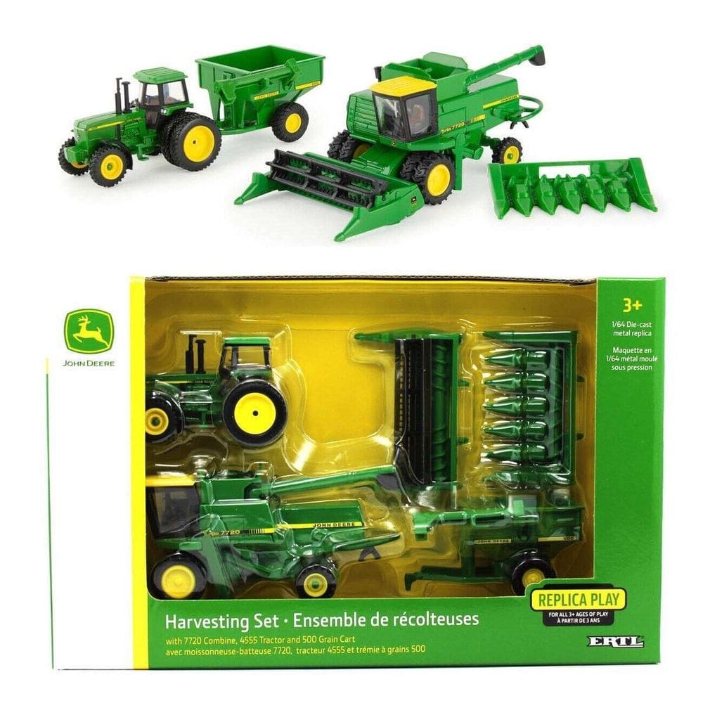 Conjunto Miniaturas Jonh Deete 1/64 Trator E Colheitadeira