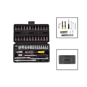 Kit Jogo Maleta De Ferramentas Com 48 Peças Profissional