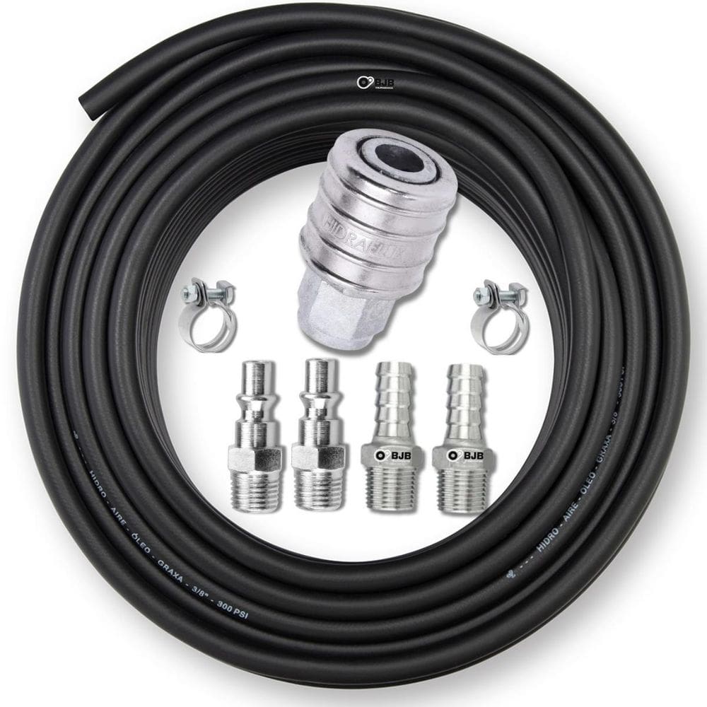 Kit Mangueira 10M Com Acessórios Para Compressor De Ar