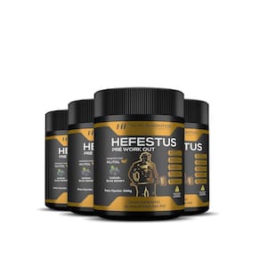 4X Hefestus Pre Treino Hf Suplementos Blueberry