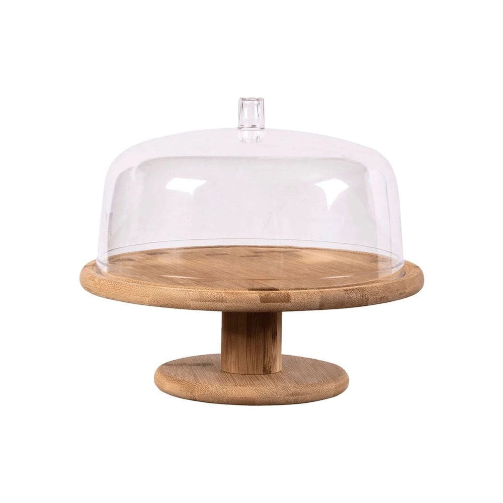 Boleira com Cúpula e Pé de Bambu Sense 27cm - Ou