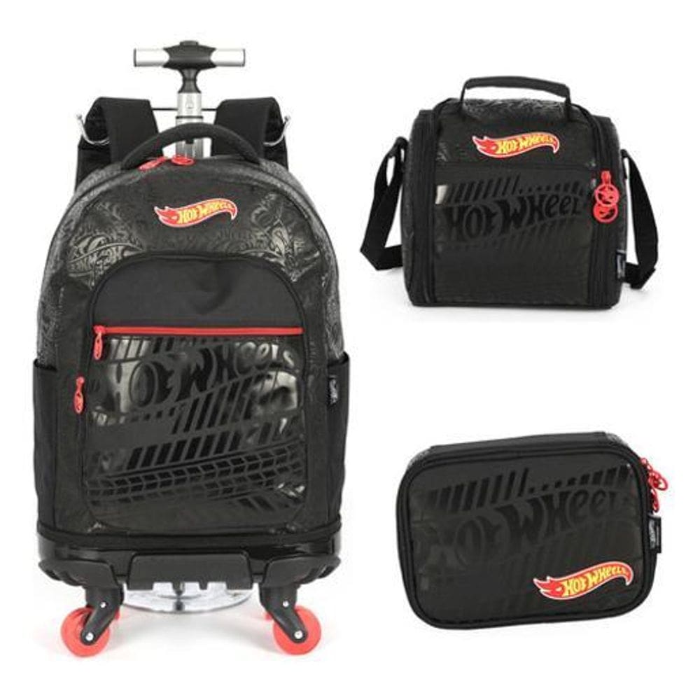 Kit Mochila Carrinho Rodas Skate 360 Hot Wheels