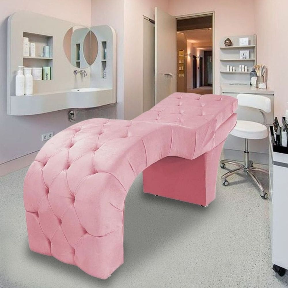 Maca Estética Estofada Reclinável Ergonômica Suede Vanessa