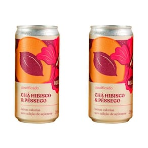 Kit 2X: Chá De Hibisco Com Pêssego Gaseificado Brazô 269Ml