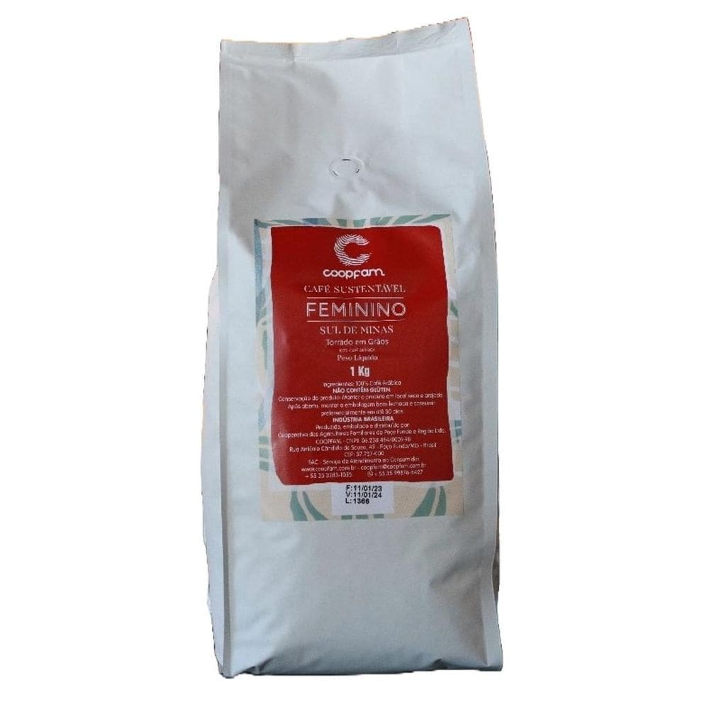 Café Feminino Sustentável Torrado Em Grãos Coopfam 1Kg