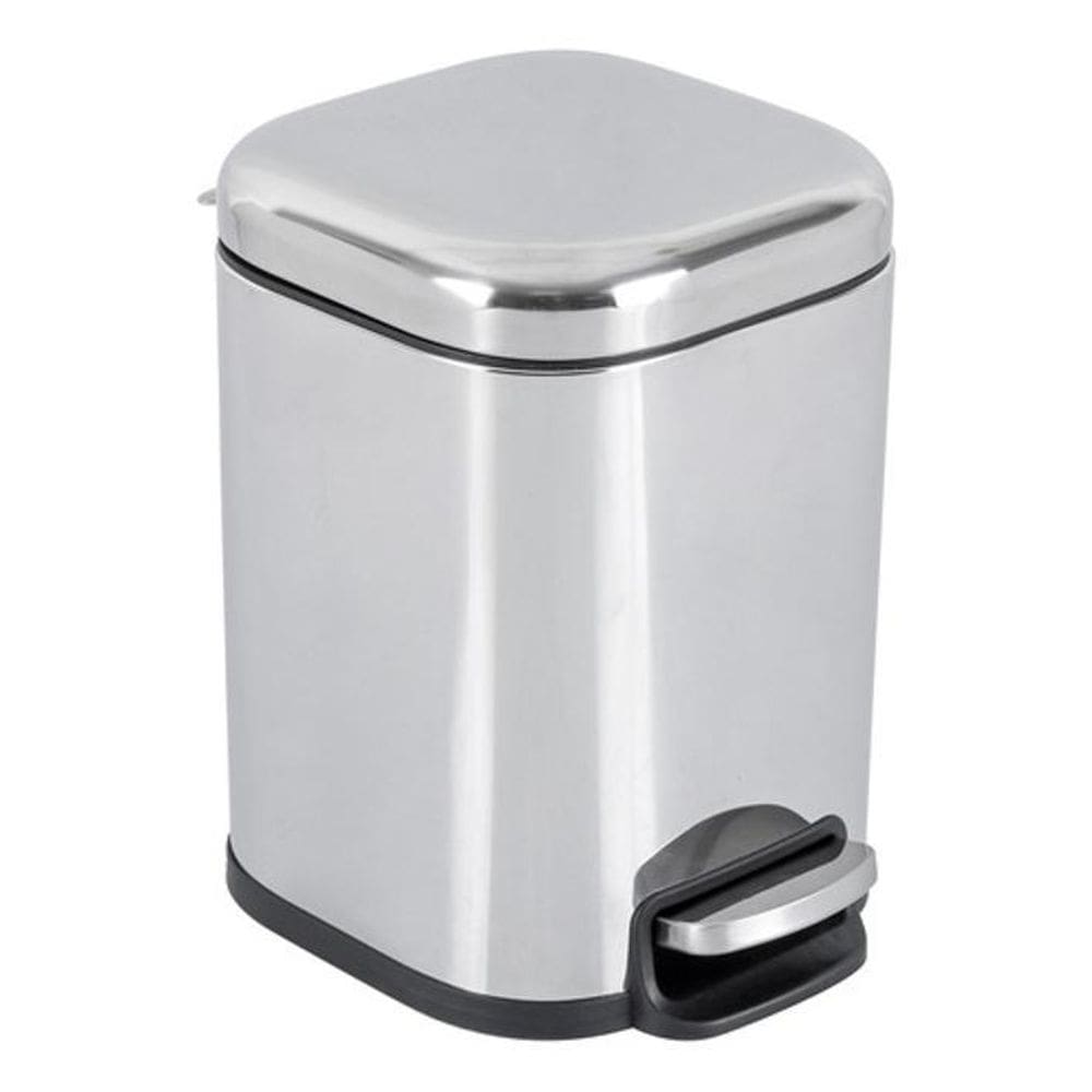 Lixeira Para Banheiro Metal Com Pedal 6L Prata - Sensea