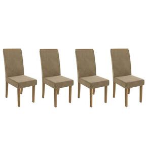 Cadeira Sala de Jantar 2CAD142FR Kit 4 Un Freijo/Veludo Bege A036 - Kappesberg