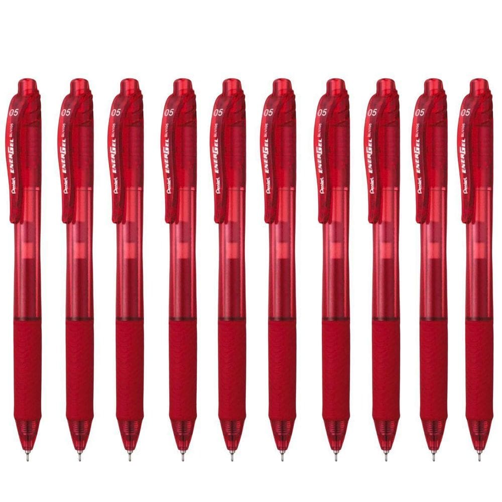 Caneta Gel Energel X Rt Pentel 0.5Mm Retrátil Vermelho Kit