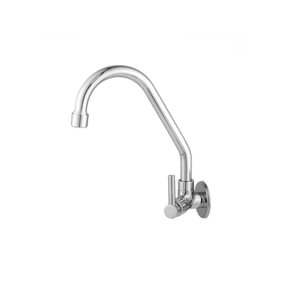 Torneira Cozinha Cano Alto Light C/ Arejador Fixo 1/4 de Volta Parede Cromado