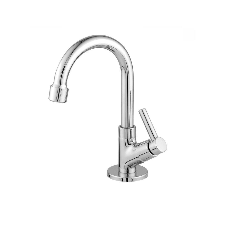 Torneira Cozinha Cano Baixo Light C/ Arejador Fixo 1/4 de Volta Bancada Cromado