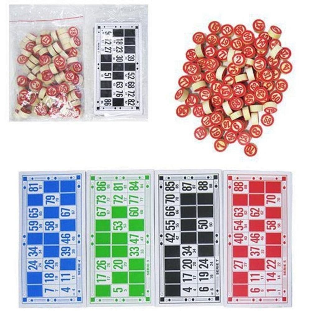 Jogo Bingo 90 Pedras De Madeira Numeradas Cartela Marcadores