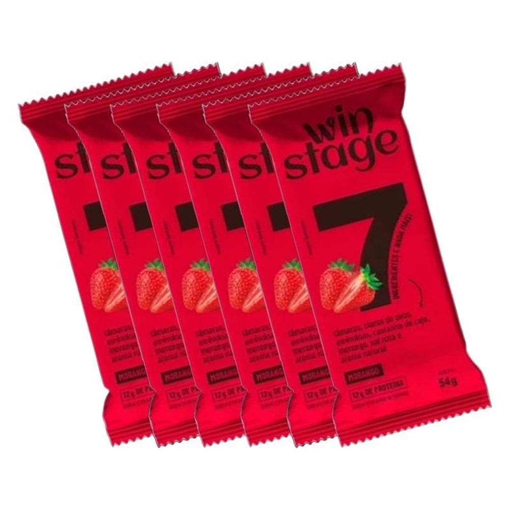 Kit 6X: Barra De Proteína Morango Sem Açúcar Winstage 54G