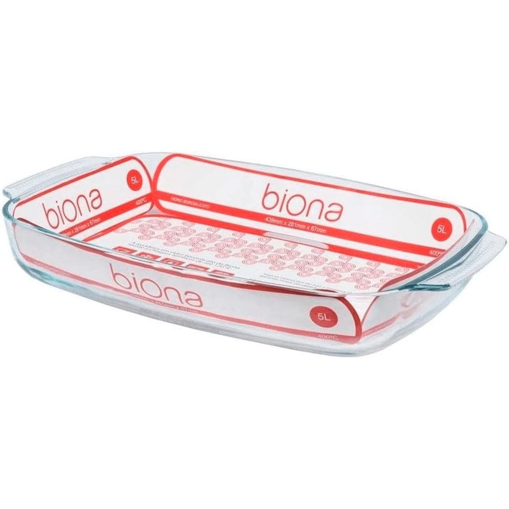 Assadeira De Vidro Borosilicato 5 L Retangular Com Alça Gran