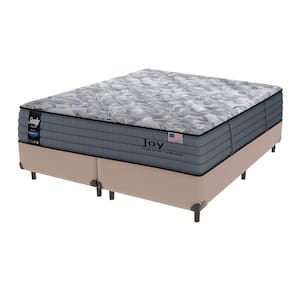 Cama Box Bege e Colchão Queen Joy Molas Ensacadas Sealy