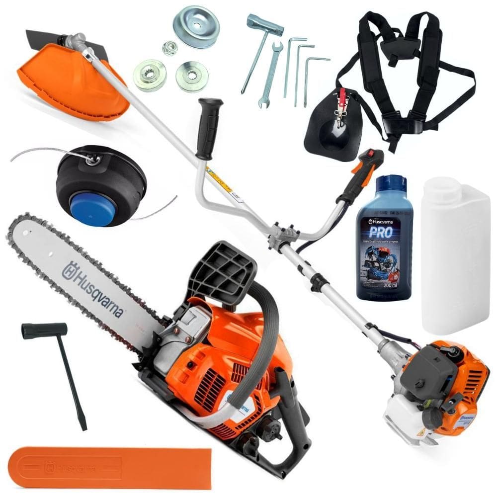 Roçadeira Husqvarna 321R 25,4cc e Motosserra 120 35cc Sabre 26 Dentes